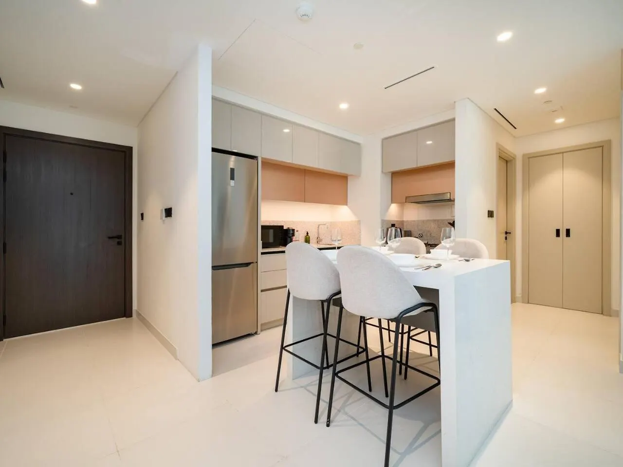 Apartmán Sleek 1-Bedroom Beachfront Escape In Marina Vista Dubaj Spojené arabské emiráty